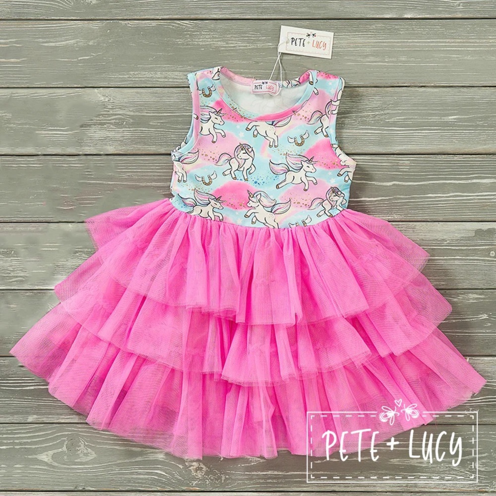 Unicorn Dream Tulle Dress and doll dress (doll dress sold separately)